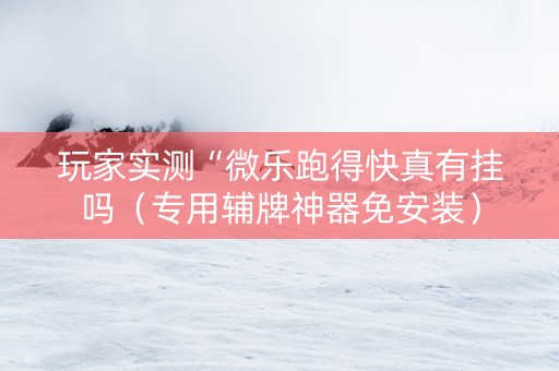 玩家实测“微乐跑得快真有挂吗（专用辅牌神器免安装）