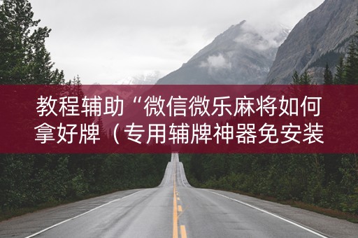 教程辅助“微信微乐麻将如何拿好牌（专用辅牌神器免安装）