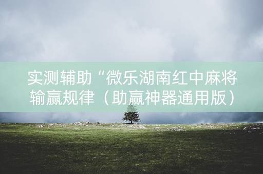 实测辅助“微乐湖南红中麻将输赢规律（助赢神器通用版）