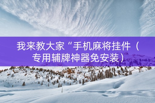 我来教大家“手机麻将挂件（专用辅牌神器免安装）