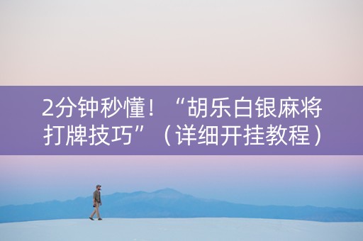 2分钟秒懂！“胡乐白银麻将打牌技巧”（详细开挂教程）-哔哩哔哩