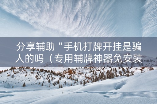分享辅助“手机打牌开挂是骗人的吗（专用辅牌神器免安装）