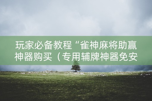 玩家必备教程“雀神麻将助赢神器购买（专用辅牌神器免安装）