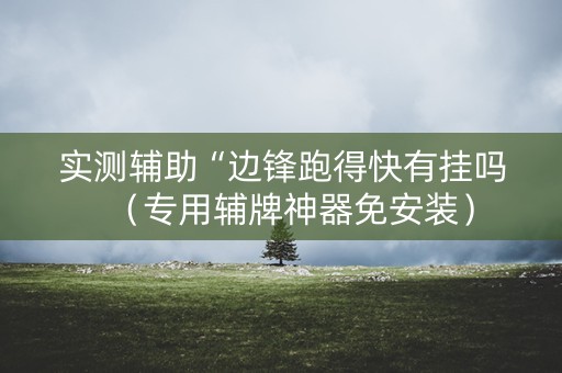 实测辅助“边锋跑得快有挂吗（专用辅牌神器免安装）