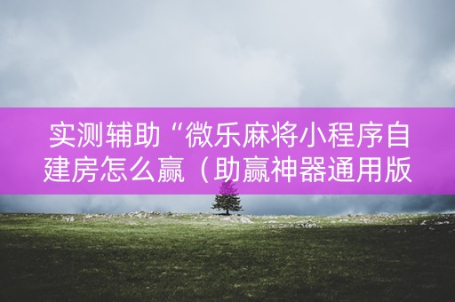 实测辅助“微乐麻将小程序自建房怎么赢（助赢神器通用版）