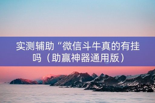 实测辅助“微信斗牛真的有挂吗（助赢神器通用版）
