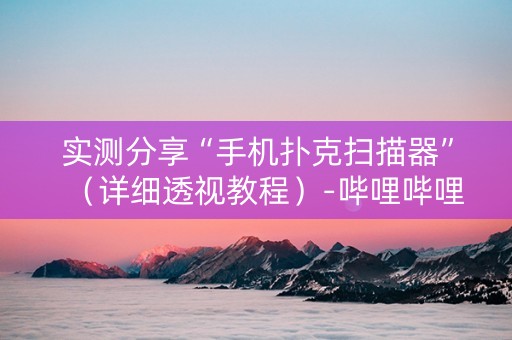 实测分享“手机扑克扫描器”（详细透视教程）-哔哩哔哩