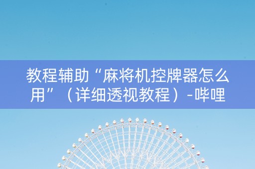 教程辅助“麻将机控牌器怎么用”（详细透视教程）-哔哩哔哩