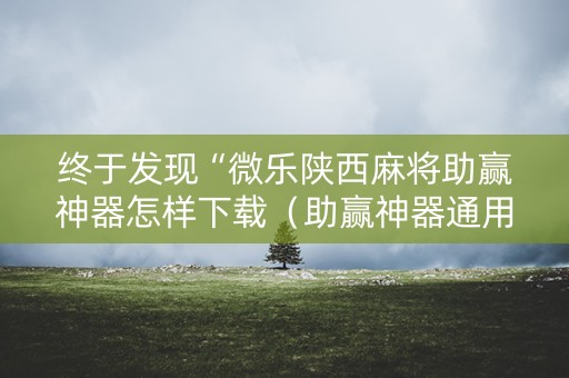 终于发现“微乐陕西麻将助赢神器怎样下载（助赢神器通用版）