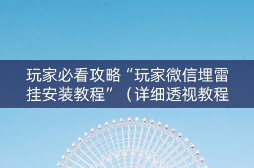 玩家必看攻略“玩家微信埋雷挂安装教程”（详细透视教程）-哔哩哔哩
