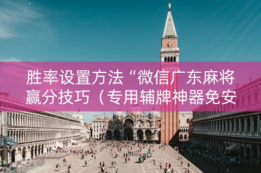 胜率设置方法“微信广东麻将赢分技巧（专用辅牌神器免安装）