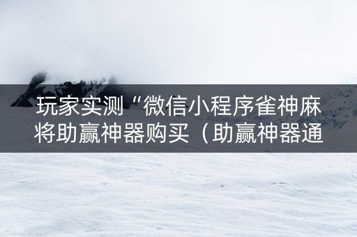 玩家实测“微信小程序雀神麻将助赢神器购买（助赢神器通用版）