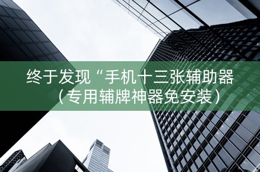 终于发现“手机十三张辅助器（专用辅牌神器免安装）