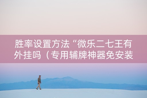 胜率设置方法“微乐二七王有外挂吗（专用辅牌神器免安装）