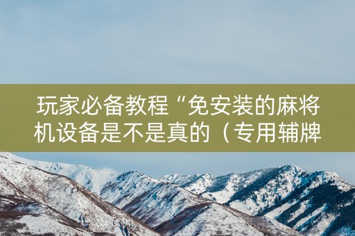 玩家必备教程“免安装的麻将机设备是不是真的（专用辅牌神器免安装）