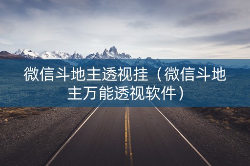 微信斗地主透视挂（微信斗地主万能透视软件）