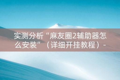 实测分析“麻友圈2辅助器怎么安装”（详细开挂教程）-哔哩哔哩