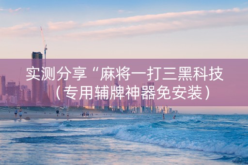 实测分享“麻将一打三黑科技（专用辅牌神器免安装）