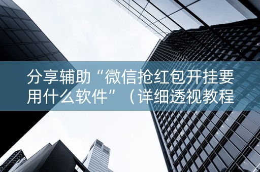分享辅助“微信抢红包开挂要用什么软件”（详细透视教程）-哔哩哔哩