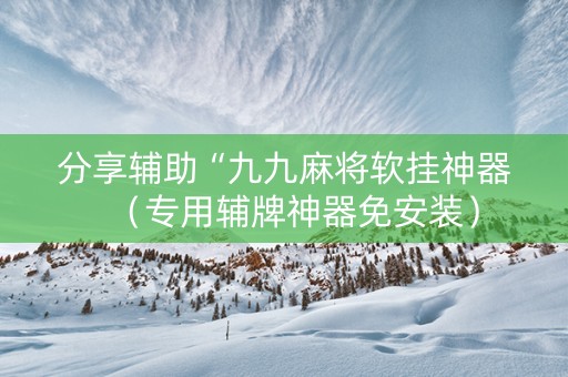 分享辅助“九九麻将软挂神器（专用辅牌神器免安装）