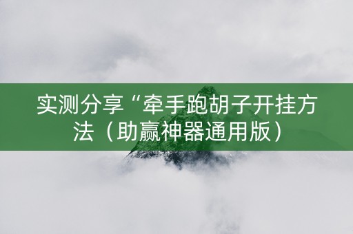 实测分享“牵手跑胡子开挂方法（助赢神器通用版）