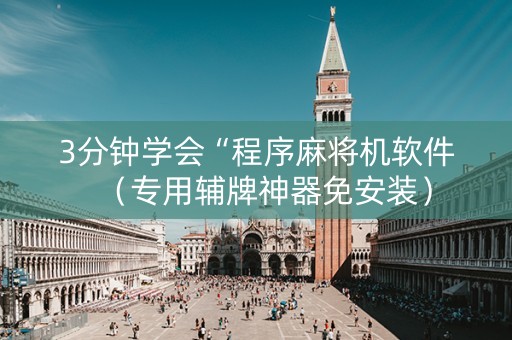 3分钟学会“程序麻将机软件（专用辅牌神器免安装）