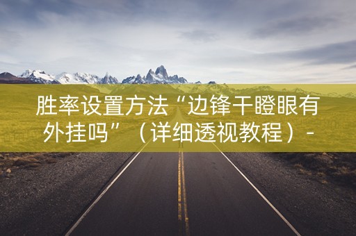 胜率设置方法“边锋干瞪眼有外挂吗”（详细透视教程）-哔哩哔哩