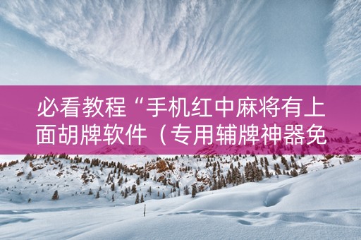 必看教程“手机红中麻将有上面胡牌软件（专用辅牌神器免安装）