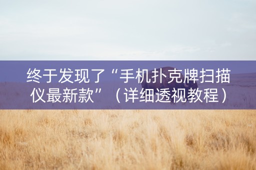 终于发现了“手机扑克牌扫描仪最新款”（详细透视教程）-哔哩哔哩