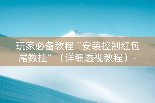 玩家必备教程“安装控制红包尾数挂”（详细透视教程）-哔哩哔哩