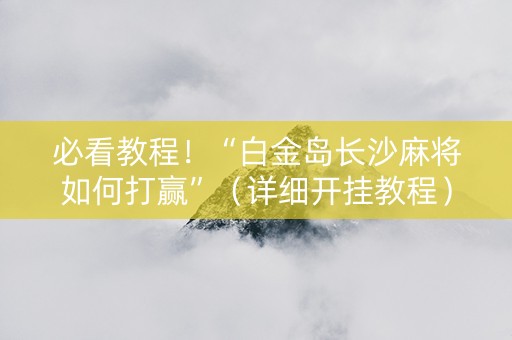 必看教程！“白金岛长沙麻将如何打赢”（详细开挂教程）-哔哩哔哩
