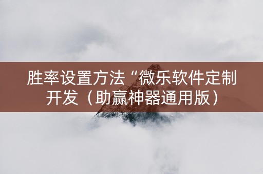 胜率设置方法“微乐软件定制开发（助赢神器通用版）