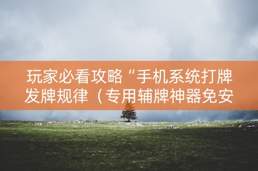玩家必看攻略“手机系统打牌发牌规律（专用辅牌神器免安装）