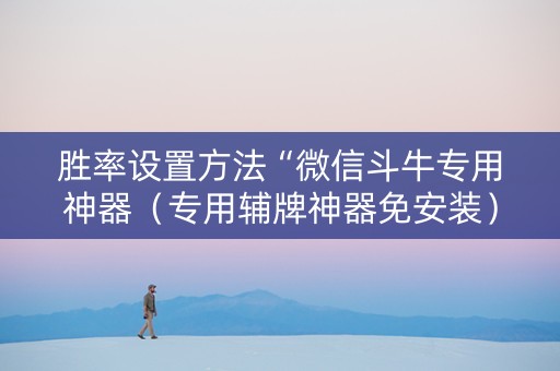 胜率设置方法“微信斗牛专用神器（专用辅牌神器免安装）