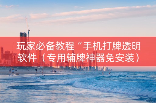 玩家必备教程“手机打牌透明软件（专用辅牌神器免安装）