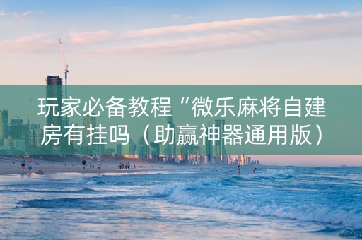 玩家必备教程“微乐麻将自建房有挂吗（助赢神器通用版）
