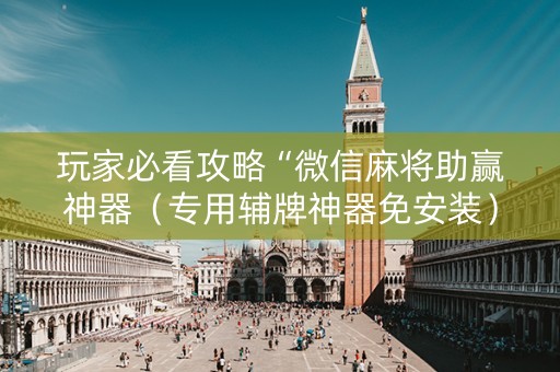 玩家必看攻略“微信麻将助赢神器（专用辅牌神器免安装）