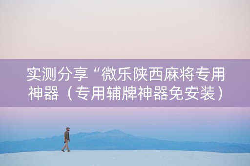 实测分享“微乐陕西麻将专用神器（专用辅牌神器免安装）