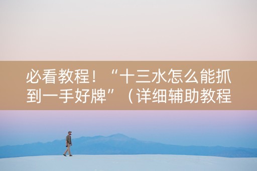必看教程！“十三水怎么能抓到一手好牌”（详细辅助教程）-哔哩哔哩