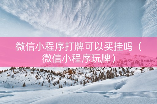 微信小程序打牌可以买挂吗（微信小程序玩牌）