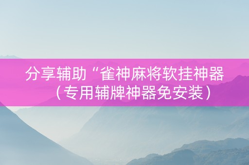 分享辅助“雀神麻将软挂神器（专用辅牌神器免安装）