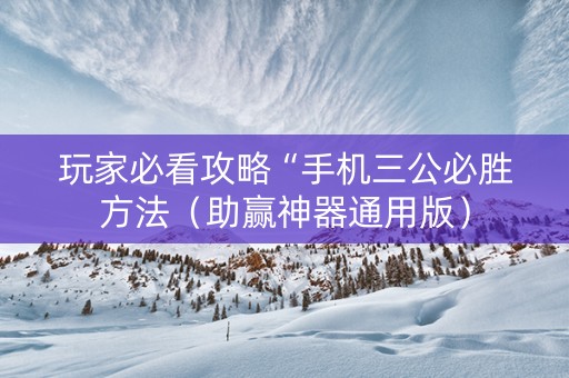 玩家必看攻略“手机三公必胜方法（助赢神器通用版）