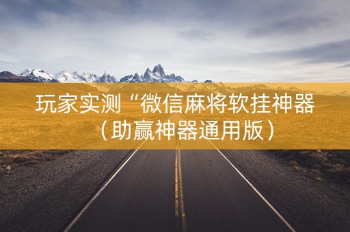 玩家实测“微信麻将软挂神器（助赢神器通用版）