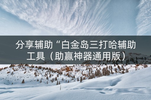 分享辅助“白金岛三打哈辅助工具（助赢神器通用版）