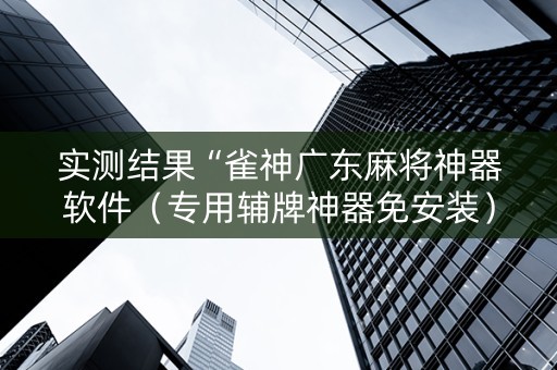 实测结果“雀神广东麻将神器软件（专用辅牌神器免安装）