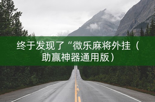 终于发现了“微乐麻将外挂（助赢神器通用版）