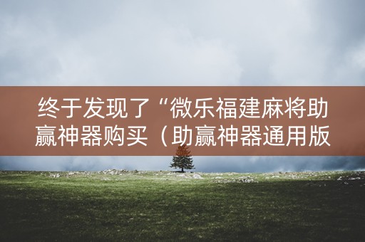 终于发现了“微乐福建麻将助赢神器购买（助赢神器通用版）