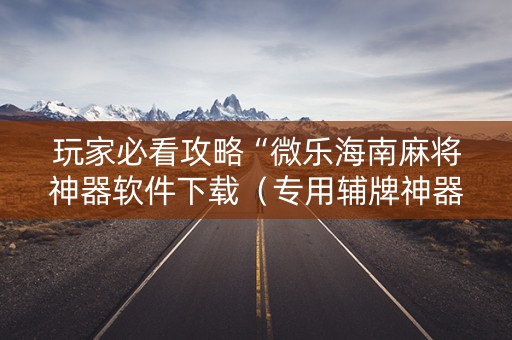 玩家必看攻略“微乐海南麻将神器软件下载（专用辅牌神器免安装）