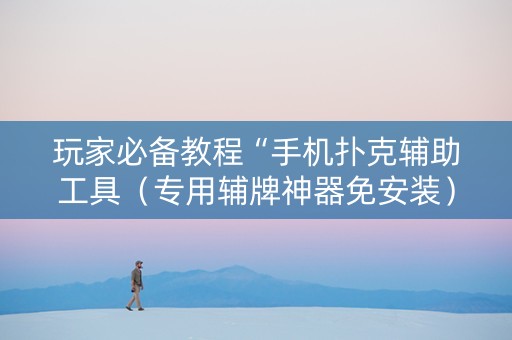 玩家必备教程“手机扑克辅助工具（专用辅牌神器免安装）