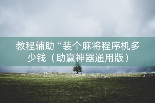 教程辅助“装个麻将程序机多少钱（助赢神器通用版）
